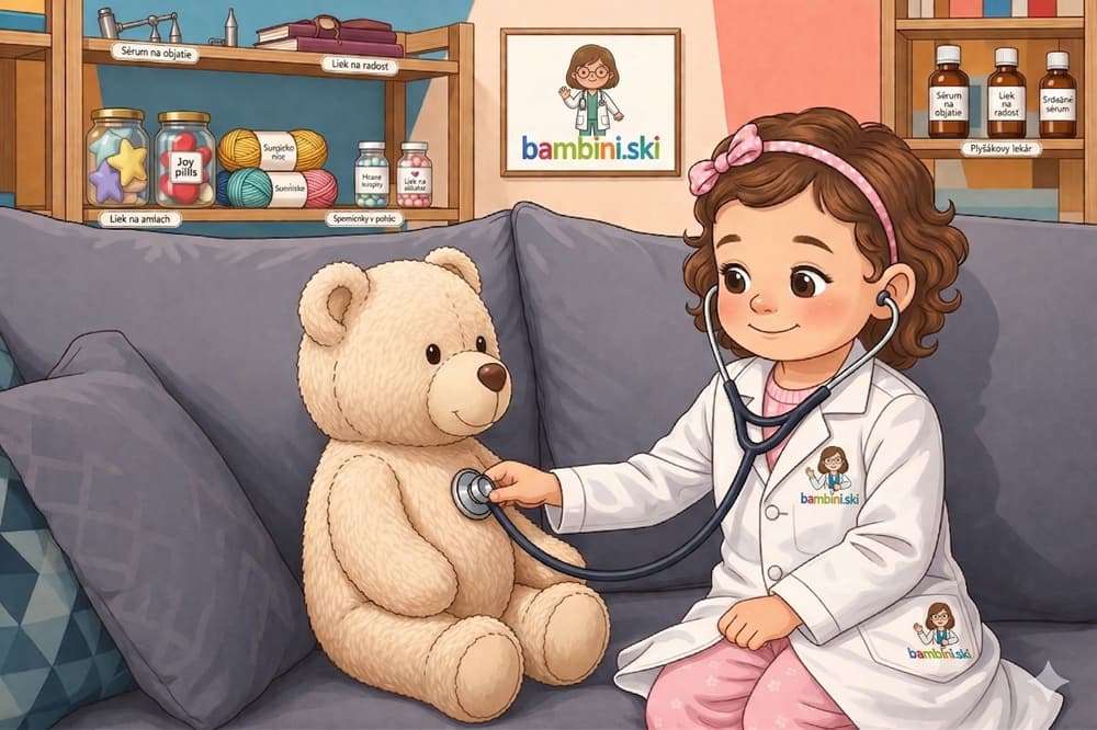 Pediatrické vyšetrenie dýchania fonendoskopom v ambulancii Žilina